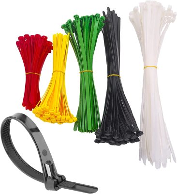 Reusable Zip Ties 6 "8" 10 "12" +14 "Wide 0.32" Heavy Nylon Multicolor Ties