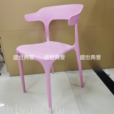 Foreign Trade Plastic Folding Chair Outdoor Wedding Plastic Chair European Wedding Dining Chair Restaurant Ox Horn Chair