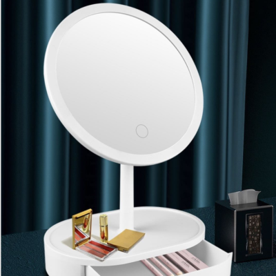 Led Make-up Mirror Desktop Drawer