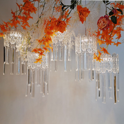 New Wedding Props Acrylic Transparent Crystal Flower Pendant Pendant Sea Urchin Star Air Ceiling Decoration 