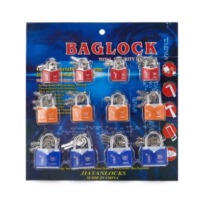 Color Set Plastic Diamond Lock Iron Padlock Open Key Outdoor Lock Factory Wholesale Suction Card Direct Wholesale Suction Card