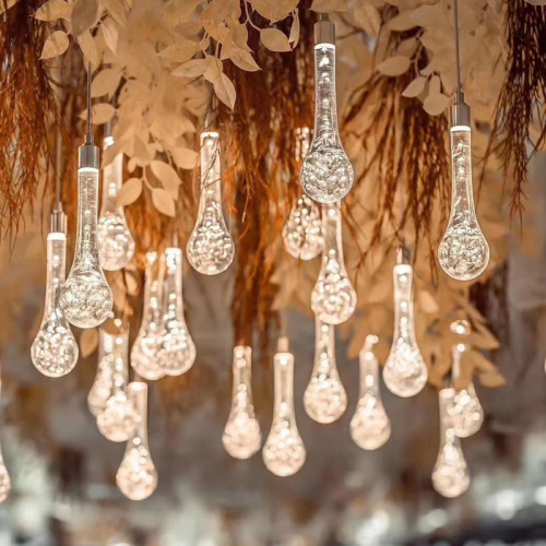 Wedding Props Acrylic Transparent Crystal Flower Pendant Hanging Ornament Sea Urchin Water Drop Ceiling Decoration