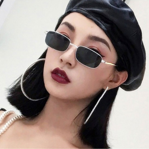 Cross-Border Small Square Sunglasses Full Frame Retro Fashion Metal Sunglasses Ins Hip Hop Personalized Sunglasses Women