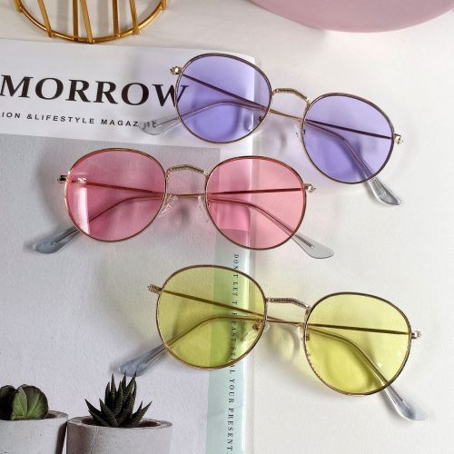 Korean Style Square Large Frame Metal Sunglasses Men Women UV Protection Sunglasses European and American Fashion Street Shooting Sunglasses 