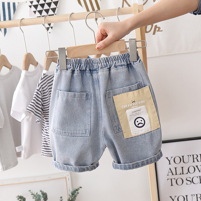 Baby Boys' Denim Shorts New Korean Style Children's Summer Thin Pirate Shorts Boys' Fashionable Fifth Pants Trendy Children's Clothing