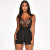 Sexy lingerie AliExpress Cross-Border Supply Women's See-through Sexy V-neck Lace Slim Fit Patchwork Jumpsuit