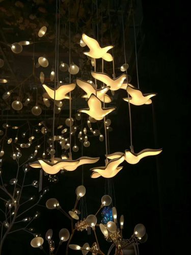 new wedding props led luminous bird seagull chandelier wedding wedding window decorations welcome area layout