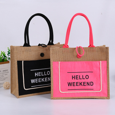 Customized Canvas Bag Logo Pattern Girls' Shopping Bag Linen Large Capacity Tote Advertising Cotton Cloth Bag Customized