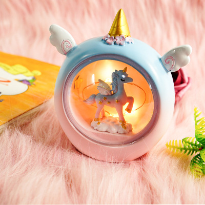 Pink Unicorn Ornaments Creative Decoration Night Light Pink Girly Heart Room Decoration for Girlfriend Birthday Gift