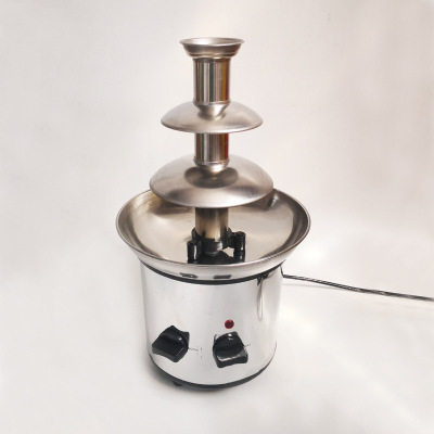 Three-Layer Stainless Steel Chocolate Fountain Driving Machine Automatic Waterfall Machine Melting Tower Melt Pulp Machine with Heating Chocolate Machine