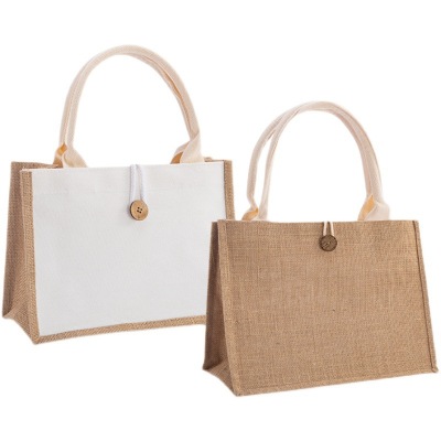 Sack Customized DIY Transformation Large Capacity Thickened Shopping Ins Style Jute Bag Bag Linen Bag
