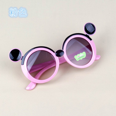 Korean Style Cute 1355 Sunglasses Men's and Women's Baby Sunglasses Mickey round Ear Children's UV-Proof Sunglasses