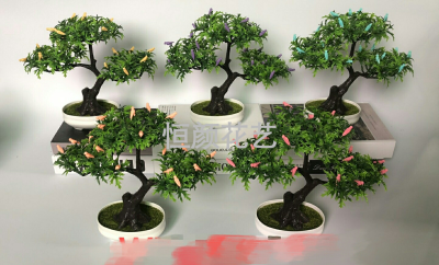 White Square Basin Creative Bird Mini Simulation Bonsai Small Pot Factory Direct Sales Artificial Flower Plant Water Plant