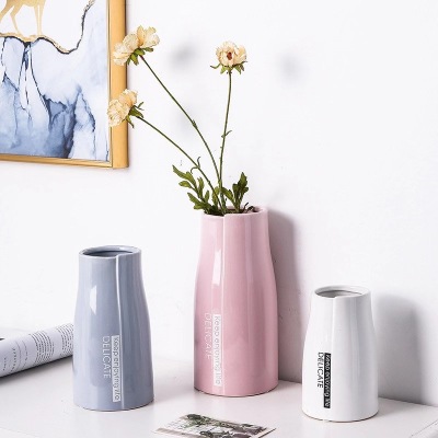 Nordic Instagram Style Creative Simple Ceramic Vase Living Room Bedroom Flower Arrangement Dried Flower Decorative Ornament