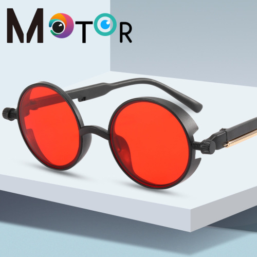 2021 Cross-Border New Retro Personality Small round Frame Sunglasses European and American Hip Hop Sunglasses Gothic Style Sunglasses