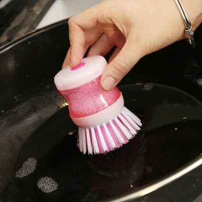 Creative Hydraulic Washing Pot Dish Brush Automatic Liquid Adding Dish Brush Convenient Kitchen Tools Cleaning Brush Fabulous Pot Cleaning Tool