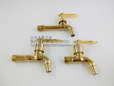 New Alloy Faucet Washing Machine Faucet Gold-Plated Water Faucet Wholesale Multi-Function Double-Open Faucet