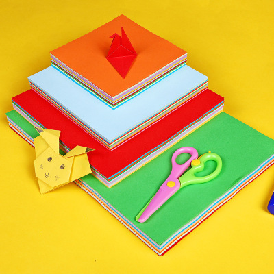 Children's Colorful Paper Folding Square Double-Sided Paper Crane Colored Paper Ten-Color Mixed A4 Paper DIY Paper-Cut Copy Paper