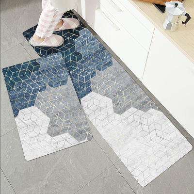 Kitchen Floor Mat Geometric Long Strip Household Absorbent Bedroom Doormat Bathroom Toilet Bathroom Carpet Mat Wholesale
