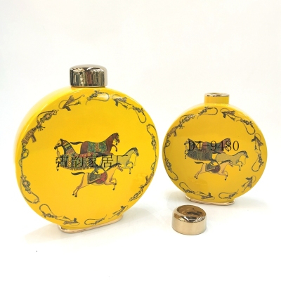 Guyun Factory Ceramic Crafts Decoration Creative Crafts Vase Drawing Real Gold High-Grade Horse Soft  Flower Holder