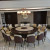 Hotel Solid Wood Electric Table Club Light Luxury Solid Wood Table and Chair Box Marble Electric Turntable Dining Table