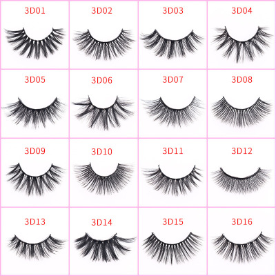 New 3D False Eyelashes Eyelashes Mink Cross-Border Eyelash Qingdao Factory Wholesale Custom Eyelashes