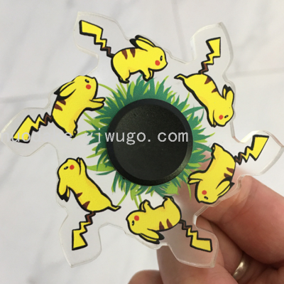 3D Fingertip Gyro Pikachu Cartoon Dynamic Animation Fingertip Gyro Finger Relaxation Decompression Toy Gyro