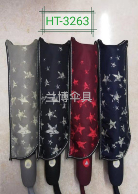 Factory Direct Supply Semi-automatic New Full Version Thermal Transfer Printing Triple Folding Umbrella Ins Wind Umbrella Adult Rain Or Shine Dual-Use Umbrella