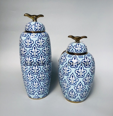 Guyun Home Ceramic Factory Direct Crafts Creative Ceramic Ornaments Blue and White Porcelain Vase