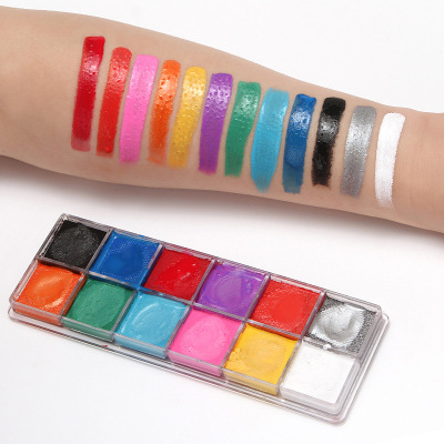 New 12 Colors Water Soluble Body Paint Pigment Halloween Drama Performance Makeup Face Color Support OEM