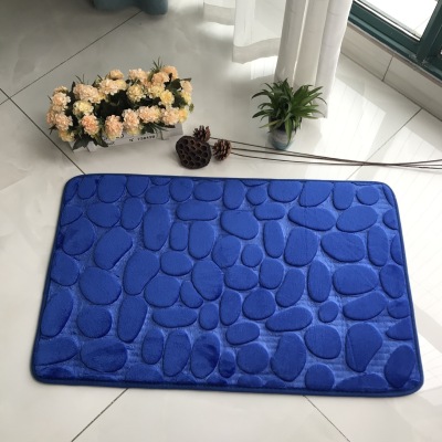 Cobblestone Embossed Carpet Floor Mat Bedroom Foot Mat Doormat Kitchen Bathroom Mat Sponge Water-Absorbing Non-Slip Mat