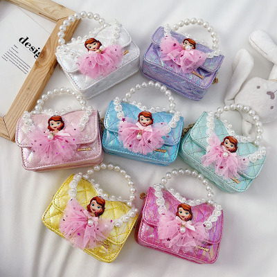 New Princess Girl Messenger Bag 1 to 3 Years Old-6 Years Old Little Girl Baby Classic Style Western Style Shoulder Bag