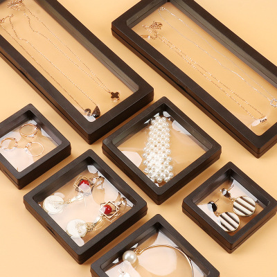 Packing Box Transparent Floating Box Jewelry Necklace Pendant Earring Ring Bracelet Stand Display Props Jewelry Rack