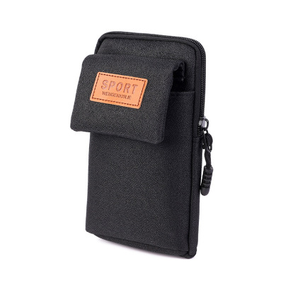 New 7.2-Inch Men's Belt Bag Multi-Function Belt Mobile Phone Bag Canvas Wear-Resisting Mobile Phone Waist Bag One Piece Dropshipping