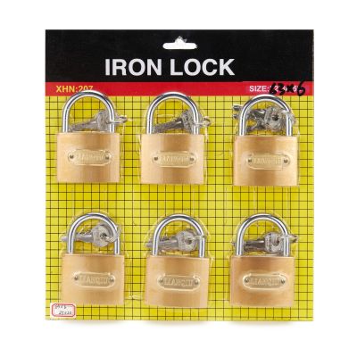 Factory Direct Supply Iron Padlock Pull Lock 63mm * 6 Suction Card Student Household Wardrobe Padlock Open Lock Wholesale