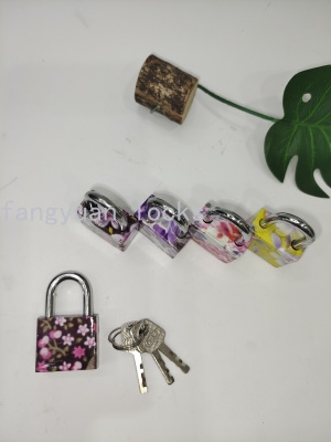 Printed square lock blade lock iron padlock small padlock iron lock cabinet door lock