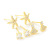 Korean Exquisite 925 Silver Needle Starfish Zircon Female Stud Earrings Niche Design All-Matching Graceful One Card Three Pairs Earrings