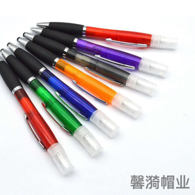 in Stock Wholesale Multifunctional Capacitor Disinfectant Spray Pen Direct Spray Perfume Alcohol Plastic Pen Touch Screen Ballpoint Pen