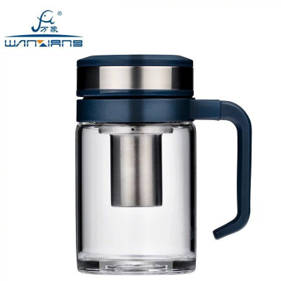 Vientiane Glass Single Layer with Handle Business Office Tea Infuser Heat Insulation Filter Transparent Cup U214