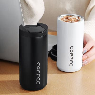 JX Factory Direct Supply Fashion Korean Creative Coffee Cup Outdoor Portable Double-Layer Leak-Proof Young Men and Women Vacuum Cup