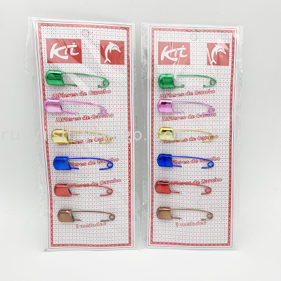 Ruiyi Color Electrophoresis 2#4# Surface Closed Toe Card 6 Pieces/Card Children's Plastic Color Pin