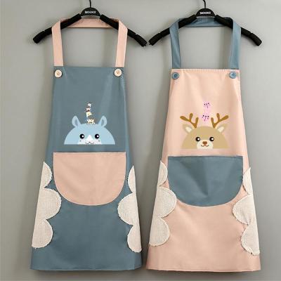 Household Erasable Hand Apron Female Kitchen Waterproof Oil-Proof Fashion Apron Adult Chef Cooking Work Overclothes Male