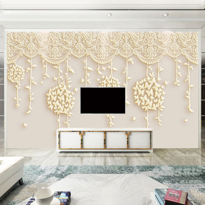 5D Stereo TV Background Wallpaper 3D Simple Modern Living Room Film and Television Wallpaper 8D European Warm Decorative Mural