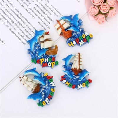 Cartoon Three-Dimensional Relief Painted Magnetic Force Refridgerator Magnets Home Decorative Crafts Tourist Attractions Souvenir