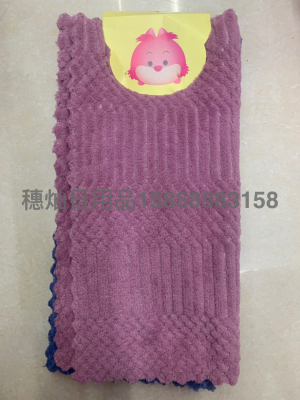 30*30 Super Soft Coral Velvet Embossed Small Square Towel Wavy Edge