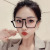 Retro Large Frame Anti Blue-Ray Glasses Ins Xiaohongshu Lower Semi-Rimless Square Sunglasses Women Plain Internet-Famous Sunglasses