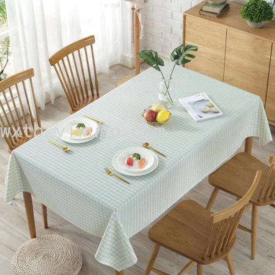 PVC Simple Plaid Tablecloth Waterproof and Oil-Proof Tablecloth Factory Direct Sales