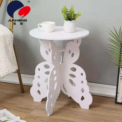 European-Style Modern Bedside Bedroom Coffee Table Creative Butterfly-Shaped Small round Table Home Living Room Sofa Edge Magazine Coffee Table