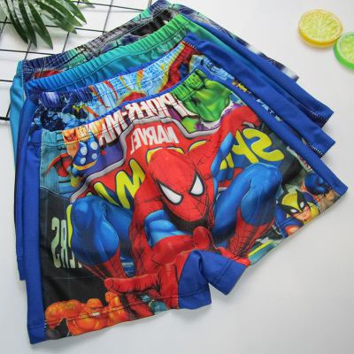 Children's Swimsuit New Children's Swimming Trunks Men's Children Quick-Drying Cartoon Printed Boxer Swimming Trunks Factory Wholesale