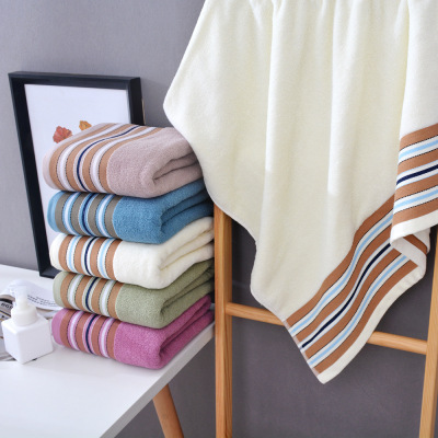 Yiwu Good Goods Ribbon Bath Towel Soft Absorbent Adult Bath Towel Gift Set Bath Towel